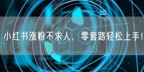 小红书涨粉不求人，零套路轻松上手！