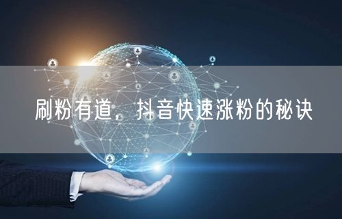 刷粉有道，抖音快速涨粉的秘诀
