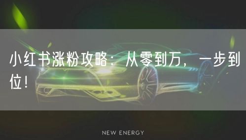 小红书涨粉攻略：从零到万，一步到位！